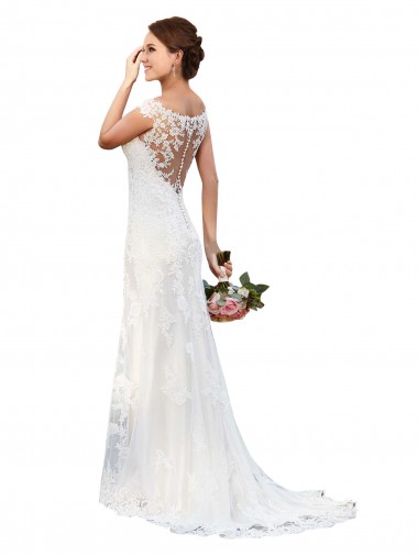 Lace Bateau Neck Sleeveless Chapel Train Sexy Wedding Dress Ballarat