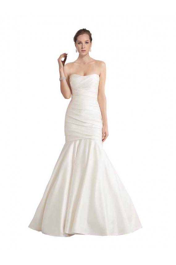 Satin Strapless Sleeveless Low Back Chapel Train Beach Wedding Dress Ballarat