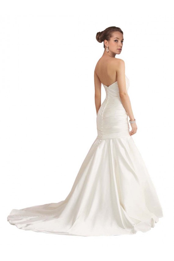 Satin Strapless Sleeveless Low Back Chapel Train Beach Wedding Dress Ballarat