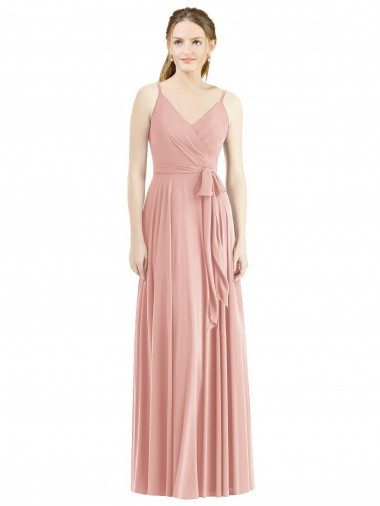 Soft Chiffon Spaghetti Straps Sleeveless Long Formal Dress / Bridesmaid Dress Ballarat