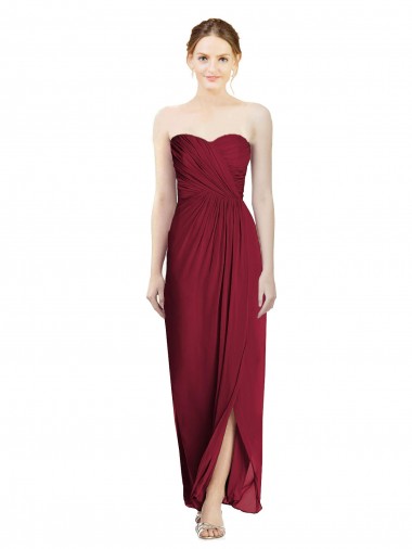 Chiffon Sweetheart Sleeveless Sheath Long Bridesmaid Dress Ballarat