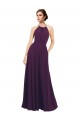 Chiffon Halter Neck Sleeveless Keyhole Back Grape Long Bridesmaid Dress / Evening Dress Ballarat