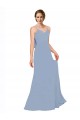 Chiffon Spaghetti Straps Sleeveless Dusty Blue Long Bridesmaid Dress / Evening Dress Ballarat