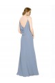 Chiffon Spaghetti Straps Sleeveless Dusty Blue Long Bridesmaid Dress / Evening Dress Ballarat