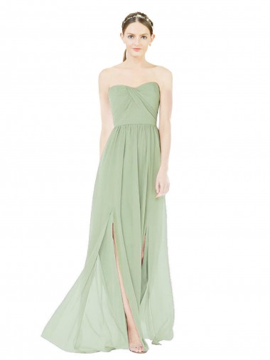 Soft Chiffon Sweetheart Sleeveless Low Back Long Semi Formal Evening Dress / Bridesmaid Dress Ballarat