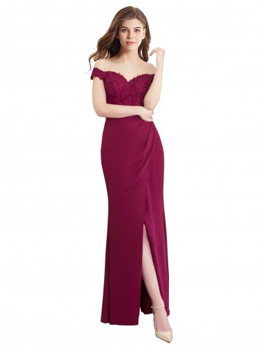 Soft Chiffon & Lace Off the Shoulder Sleeveless Long Bridesmaid Dress / Formal Dress Ballarat
