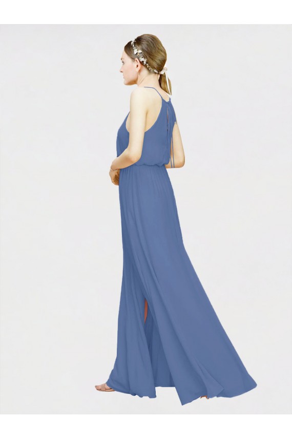Chiffon Halter Neck Sleeveless Long Floor Length Formal Dress / Bridesmaid Dress Ballarat