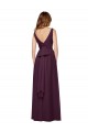 Chiffon V-Neck Sleeveless Grape Long Evening Gowns / Bridesmaid Dresses Ballarat