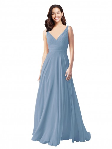 Chiffon V-Neck Sleeveless Long Wedding Party Dress Ballarat