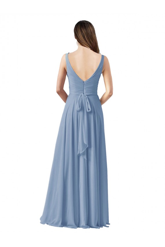 Chiffon V-Neck Sleeveless Long Wedding Party Dress Ballarat
