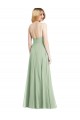 Soft Chiffon Spaghetti Straps Sleeveless Low Back Long Formal Evening Gown / Bridesmaid Dress Ballarat