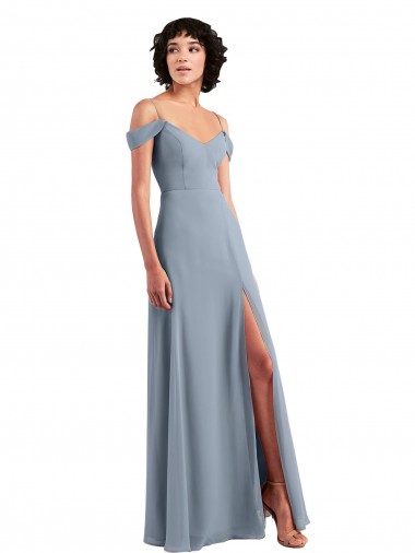 Chiffon Off the Shoulder Sleeveless Long Formal Dress / Bridesmaid Dress Ballarat