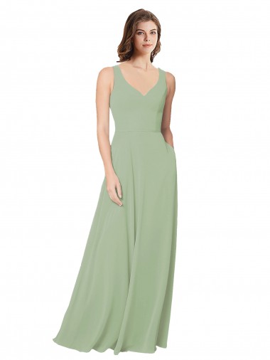 Soft Chiffon Sweetheart Sleeveless Open Back Long Formal Dress / Bridesmaid Dress Ballarat