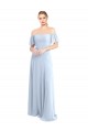 Soft Chiffon Off the Shoulder Flutter Sleeves V-Back Long Formal Dress / Bridesmaid Dress Ballarat