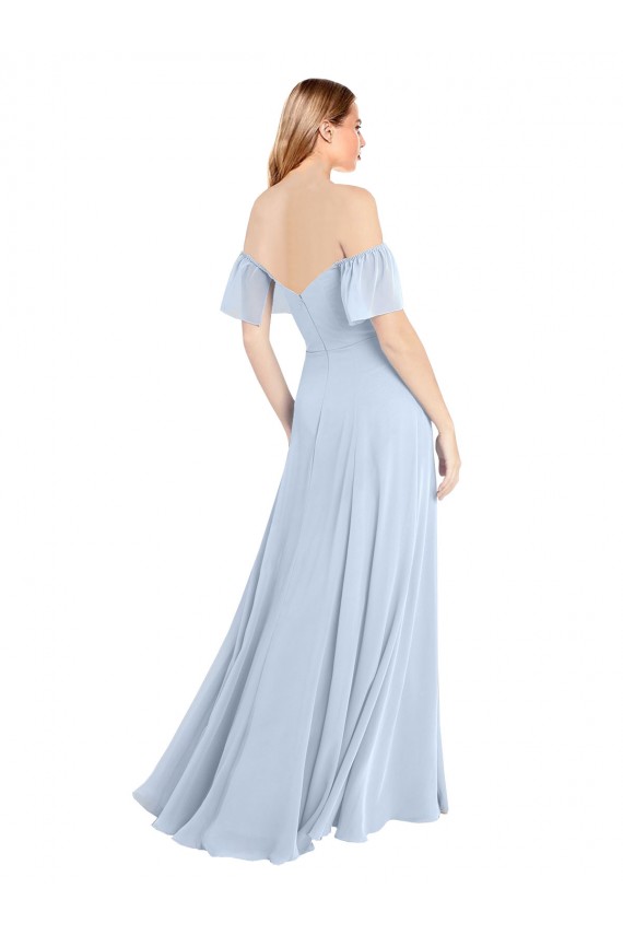 Soft Chiffon Off the Shoulder Flutter Sleeves V-Back Long Formal Dress / Bridesmaid Dress Ballarat