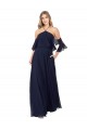 Soft Chiffon Halter Neck Flutter Sleeves Long Formal Dress / Bridesmaid Dress Ballarat