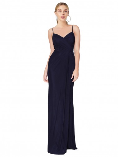 Soft Chiffon Spaghetti Straps Sleeveless V-Back Long Bridesmaid Dress / Formal Dress Ballarat