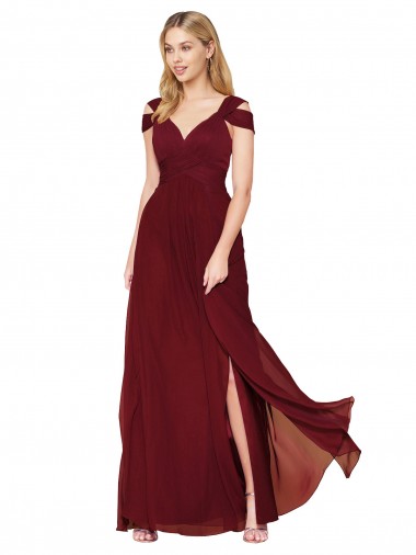 Soft Chiffon Sweetheart Sleeveless Burgundy Long Formal Evening Gown / Prom Dress / Bridesmaid Dress Ballarat