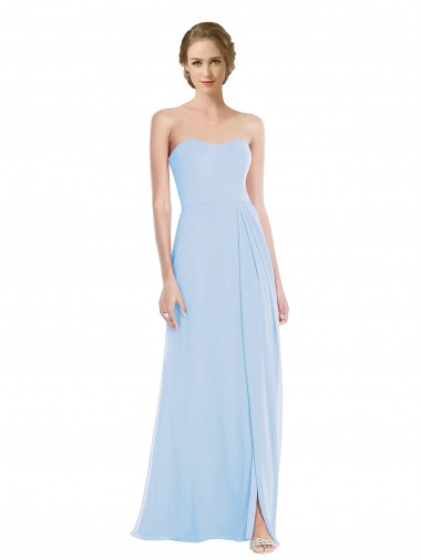 Soft Chiffon Sweetheart Sleeveless Light Sky Blue Long Formal Dress / Bridesmaid Dress Ballarat