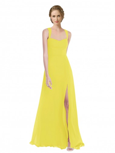 Soft Chiffon Spaghetti Straps Sleeveless Long Semi Formal Evening Dress / Bridesmaid Dress Ballarat