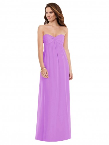 Soft Chiffon Sweetheart Sleeveless Low Back Violet Long Semi Formal Evening Dress / Bridesmaid Dress Ballarat