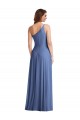 Soft Chiffon One Shoulder Sleeveless Windsor Blue Long Formal Evening Gown / Bridesmaid Dress Ballarat