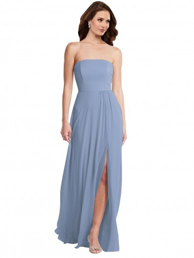 Soft Chiffon Strapless Sleeveless Long Semi Formal Evening Dress / Bridesmaid Dress Ballarat