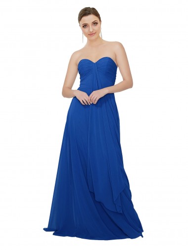 Chiffon Sweetheart Sleeveless Keyhole Back Long Bridesmaid Dress / Evening Dress Ballarat