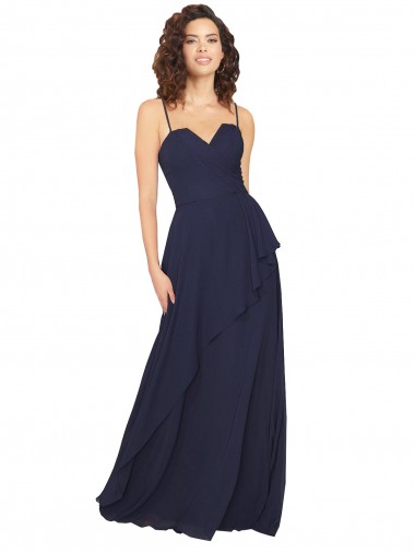 Chiffon V-Neck Sleeveless Low Back Long Bridesmaid Dress / Formal Dress Ballarat