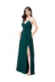 Chiffon V-Neck Sleeveless Open Back Long Wedding Party Dress Ballarat