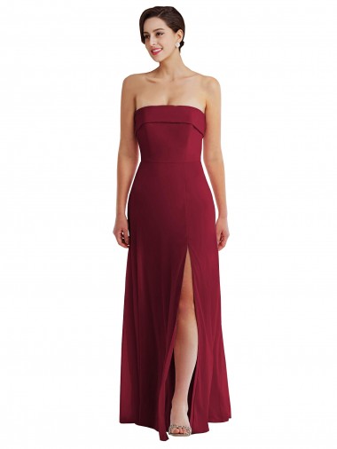 Soft Chiffon Strapless Sleeveless Low Back Long Formal Evening Gown / Bridesmaid Dress Ballarat