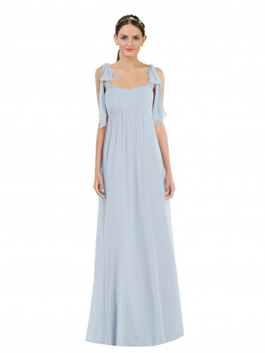 Soft Chiffon Spaghetti Straps Sleeveless Low Back Long Semi Formal Evening Dress / Bridesmaid Dress Ballarat