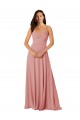 Lxue Chiffon V-Neck Sleeveless V-Back Bliss Pink Long Bridesmaid Dress Ballarat