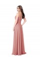 Lxue Chiffon V-Neck Sleeveless V-Back Bliss Pink Long Bridesmaid Dress Ballarat