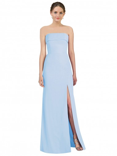 Soft Chiffon Strapless Sleeveless Low Back Long Black Tie Evening Gown / Bridesmaid Dress Ballarat