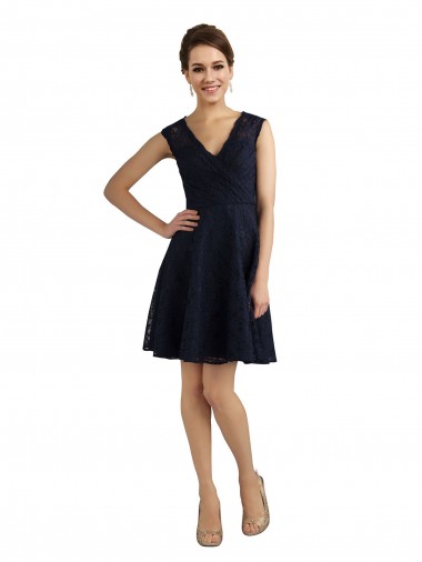 Lace V-Neck Sleeveless Knee Length Bridesmaid Dress / Evening Dress Ballarat