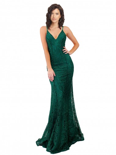 Lace V-Neck Sleeveless Open Back Long Black Tie Evening Gown / Prom Dress / Bridesmaid Dress Ballarat