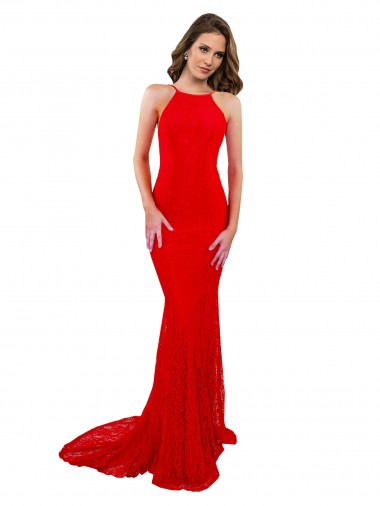 Lace High Neck Sleeveless Open Back Long Evening Gown / Prom Dress / Bridesmaid Dress Ballarat