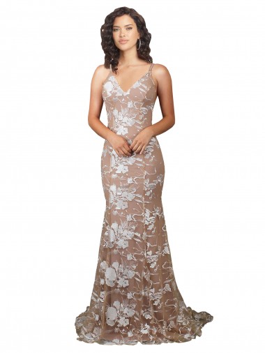 Lace V-Neck Sleeveless Open Back Sweep Train Wedding Dress Ballarat