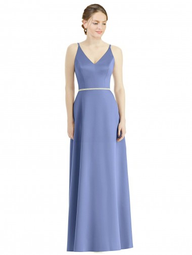 Satin Spaghetti Straps Sleeveless Long Bridesmaid Dress Ballarat