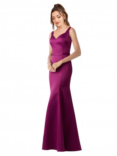 Satin Bateau Neck Sleeveless Open Back Long Black Tie Evening Gown / Prom Dress / Bridesmaid Dress Ballarat