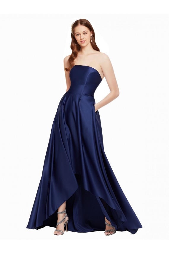 Satin Strapless Sleeveless Low Back Long High Low Evening Gown / Prom Dress / Bridesmaid Dress Ballarat