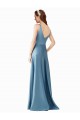 Satin High Neck Sleeveless Long Black Tie Prom Dress / Bridesmaid Dress Ballarat