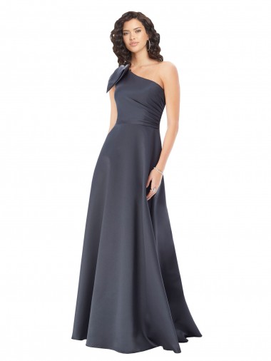 Satin One Shoulder Sleeveless Long Formal Evening Gown / Prom Dress / Bridesmaid Dress Ballarat