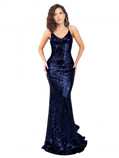 Sequin V-Neck Sleeveless Open Back Long Formal Evening Gown / Prom Dress / Bridesmaid Dress Ballarat