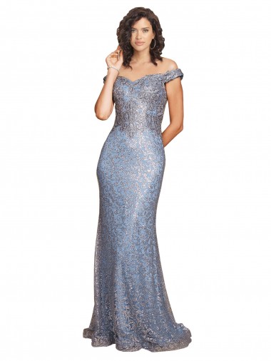 Sequin Off the Shoulder Sleeveless Long Formal Evening Gown / Prom Dress / Bridesmaid Dress Ballarat