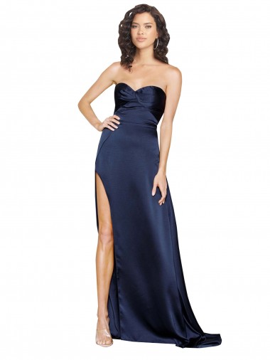 Silk like Satin Sweetheart Sleeveless Low Back Long Formal Evening Gown / Prom Dress / Bridesmaid Dress Ballarat