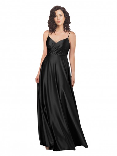 Silk like Satin V-Neck Sleeveless Low Back Long Formal Dress / Bridesmaid Dress Ballarat
