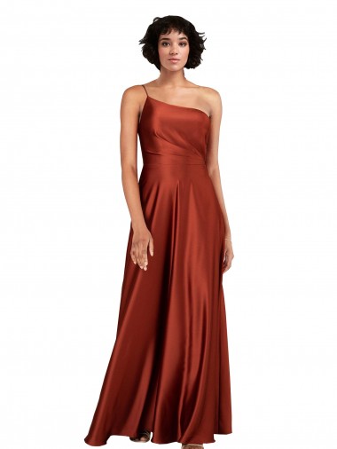 Silk like Satin One Shoulder Sleeveless Long Black Tie Evening Gown / Prom Dress / Bridesmaid Dress Ballarat