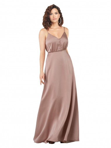 Silk like Satin V-Neck Sleeveless Long Formal Evening Gown / Bridesmaid Dress Ballarat